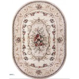 Covor Oval Model Lotos 535-106, Marime 60 x 110 cm, Bej, Crem, Inaltime Fir 8 mm, Antialergic, Polipropilena, Living, Dormitor, Sufragerie, Birou