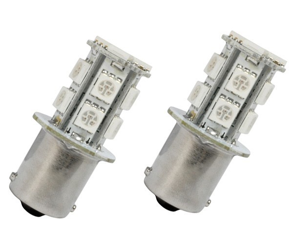 Set 2 becuri auto cu leduri Vecta 12V BA15s S25 , 13 LED , 5050 SMD , rosu AutoDrive ProParts