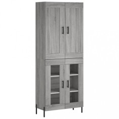 Dulap inalt, gri sonoma, 69,5x34x180 cm, lemn compozit