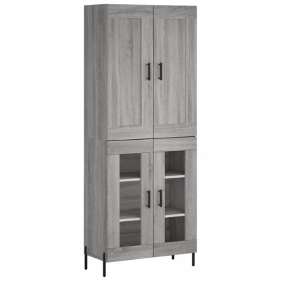 Dulap inalt, gri sonoma, 69,5x34x180 cm, lemn compozit foto