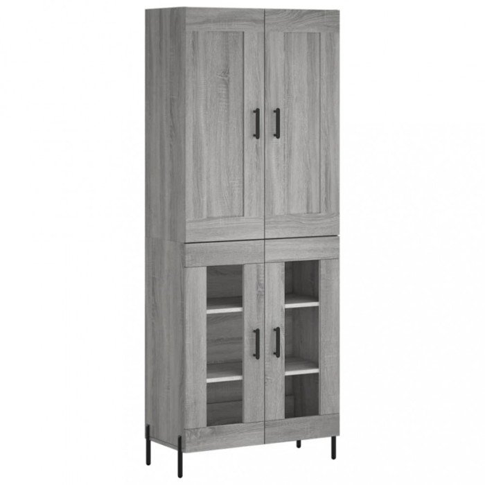 Dulap inalt, gri sonoma, 69,5x34x180 cm, lemn compozit