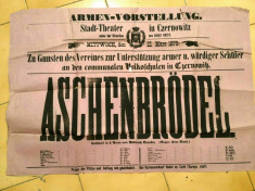 Bucovina_Cernau?i_poster teatru_Stadt Theater_Josef Dietz_ASCHENBRODEL_1879 foto