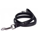 Lesă din piele netedă 122cm, 12mm - negru, COLLAR