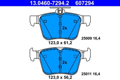 ATE 13.0460-7294.2 set placute frana,frana disc foto