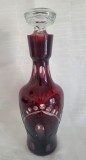 Decantor vintage ,sticla-cristal rubin