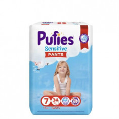 Scutece Pants Sensitive, Nr. 7, 17 Kg+, 34 buc, Pufies
