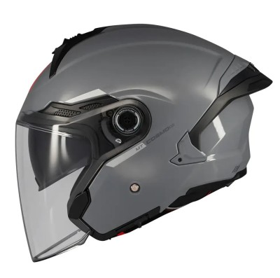 Casca open face pentru scuter - motocicleta MT Cosmo SV A2 gri lucios (ochelari soare integrati) XS (53/54cm) foto