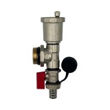 Capat Teu Distribuitor 1" cu Aerisitor Automat 1/2" si Robinet Golire 1/2" Pentru Incalzire in Pardoseala