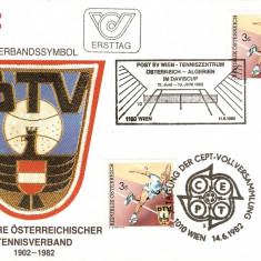 TENIS DE CAMP FEDERATIA AUSTRIACA 80 ANI ANIVERSARE AUSTRIA FDC 1982