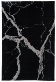 Cumpara ieftin Covor Premium Model DYWAN STATUARIO BLACK, Negru, Gri, Marime 160 x 230 cm, Tesatura Plata, Poliester, Bumbac, Antiderapant, Antialergic, Living, Dorm