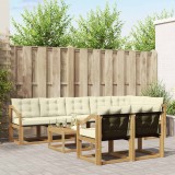 vidaXL Set Canapele Exterior Lemn Acacia Alb Crem 9 Piese Mobila Gradina