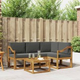 vidaXL Set de canapele de exterior cu pernă 5 pcs Natural și Antracit 3366375