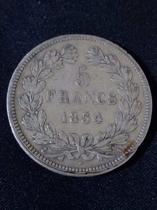Franța 1834 A - 5 Franci - Monedă de argint #5