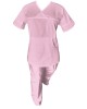 Costum Medical Pe Stil, Roz Deschis cu Elastan, Model Sanda - 2XL, S