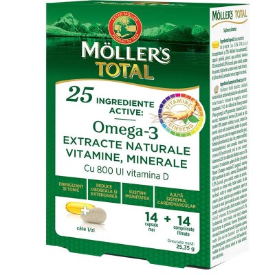 Moller&amp;#039;s Total 14 capsule + 14 comprimate Moller&amp;#039;s foto