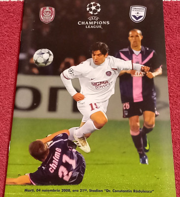 Program meci fotbal CFR CLUJ - BORDEAUX (Champions League 04.11.2008) foto