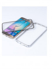 Husa Bumper Aluminiu Metalic + Plastic Samsung Galaxy S6 Edge g925 Silver foto