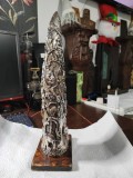 Superb corn vintage italian din argint laminat aurit