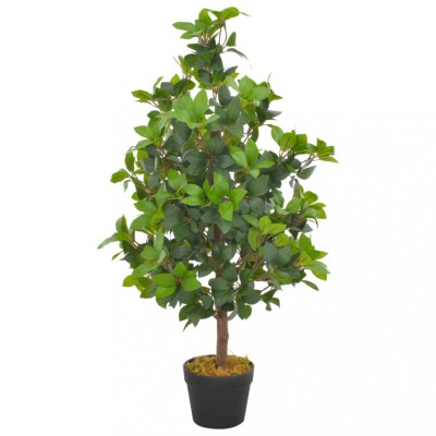 vidaXL Plantă artificială dafin cu ghiveci, verde, 90 cm foto