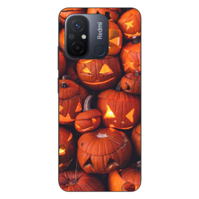 Husa compatibila cu Xiaomi Redmi 12C Silicon Gel Tpu Model Halloween Dovleci Luminosi foto