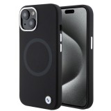 Husa pentru iPhone 15 Plus - BMW Signature Liquid Silicone MagSafe (BMHMP15MSILBK2) - Black