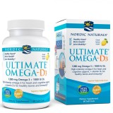 Nordic Naturals Ultimate Omega cu vitamina D3 60 capsule moi cu aromă de lăm&acirc;ie