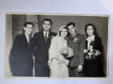 Carte poștală de nuntă cu grup din București