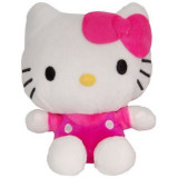 Jucarie din plus Hello Kitty cu salopeta fuxia, 17 cm, Play By Play