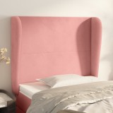 vidaXL Tăblie de pat cu aripioare, roz, 103x23x118/128 cm, catifea