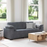 VidaXL Canapea cu 3 locuri gri &icirc;nchis 178 cm catifea 4105278