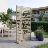 Paravan exterior Bernalda 180x90 cm din otel galvanizat, bej