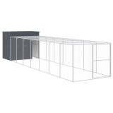 Cumpara ieftin Cusca de caine cu tarc antracit 214x865x181 cm otel galvanizat