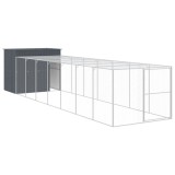 Cusca de caine cu tarc antracit 214x865x181 cm otel galvanizat GartenMobel Dekor, vidaXL