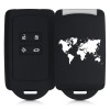 Husa Cheie Auto pentru Renault / Dacia - 4 Butoane - Keyless Go, Silicon, Negru, 49769.11, Kwmobile
