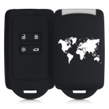 Husa Cheie Auto pentru Renault / Dacia - 4 Butoane - Keyless Go, Silicon, Negru, 49769.11, Kwmobile