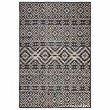 Cumpara ieftin Covor de exterior, dungi negre, 140x200 cm, tesatura plata