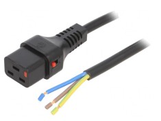 Cablu Alimentare IEC C19 cu Blocare 3m Negru