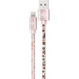 Cablu de date Tellur Graffiti TLL155621, USB-A, compatibil iPhone, 1m, Roz