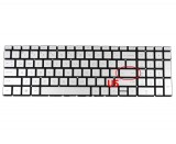 Tastatura HP Argintie PK1328B3A10 iluminata layout US fara rama enter mic, TPN-W142 iluminata layout US fara