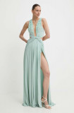 Elisabetta Franchi rochie culoarea verde, maxi, evazati, AB62142E2