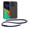 Husa Kwmobile pentru Apple iPhone 13 Pro, Silicon, Transparent/Albastru, 55963.04, Textil, Carcasa