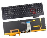 Tastatura HP Alba Neagra cu iluminare Omen 17-AN iluminata layout US fara rama enter mic