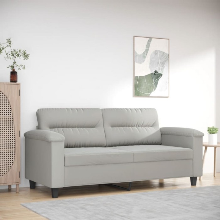Gossi canapea cu 2 locuri, gri deschis, 140 cm, tesatura microfibra