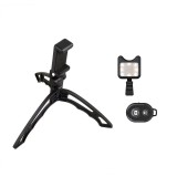 Cumpara ieftin Suport tripod Apexel APL-JJ04 cu telecomanda bluetooth si blit flash led pentru telefon smartphone Iphone, Samsung, Gopro