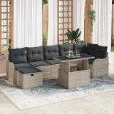 Cumpara ieftin Set de canapele pentru grădină 8 pcs Gri deschis Rattan poli