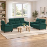 Cumpara ieftin Set de canapea 3 pcs Verde inchis Tesatura