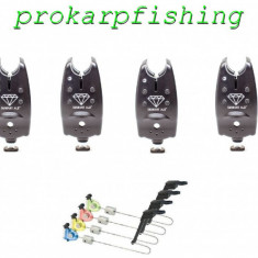 Set 4 Avertizori-Senzori pescuit prokarpfishing Cu 4 Swingere MK2 Starleti