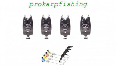 Set 4 Avertizori-Senzori pescuit prokarpfishing Cu 4 Swingere MK2 Starleti foto