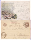 Baile Herculane - litografie -clasica, rara,1896, Circulata, Printata