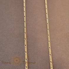 Lantisor subtire unisex placat cu aur 18K, model 3 cu 1, 45 cm foto